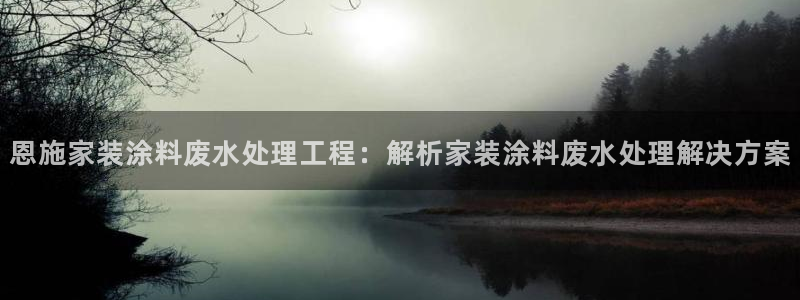 和记国际开户：恩施家装涂料废水处理工程：解析家装涂料废水处理解决方案