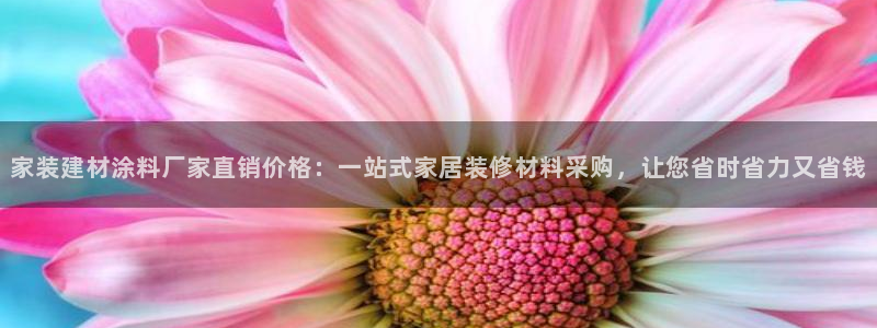 和记官方直营：家装建材涂料厂家直销价格：一站式家居装修材料采购，让您省时省力又省钱