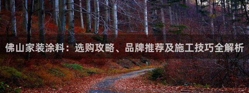 和记平台：佛山家装涂料：选购攻略、品牌推荐及施工技巧全解析