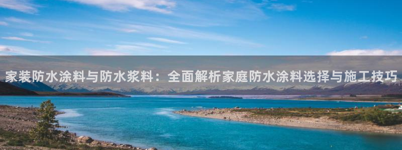 和记登陆：家装防水涂料与防水浆料：全面解析家庭防水涂料选择与施工技巧