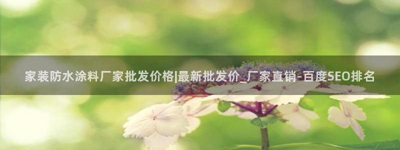 和记h88游戏：家装防水涂料厂家批发价格|最新批发价_厂家直销-百度SEO排名