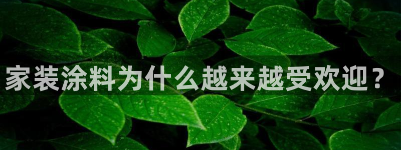 和记官方平台：家装涂料为什么越来越受欢迎？