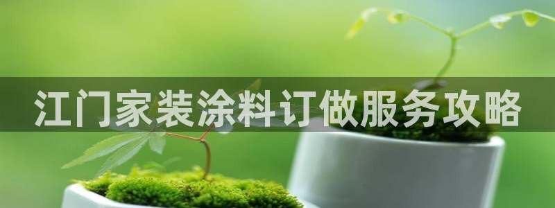 和记平台：江门家装涂料订做服务攻略